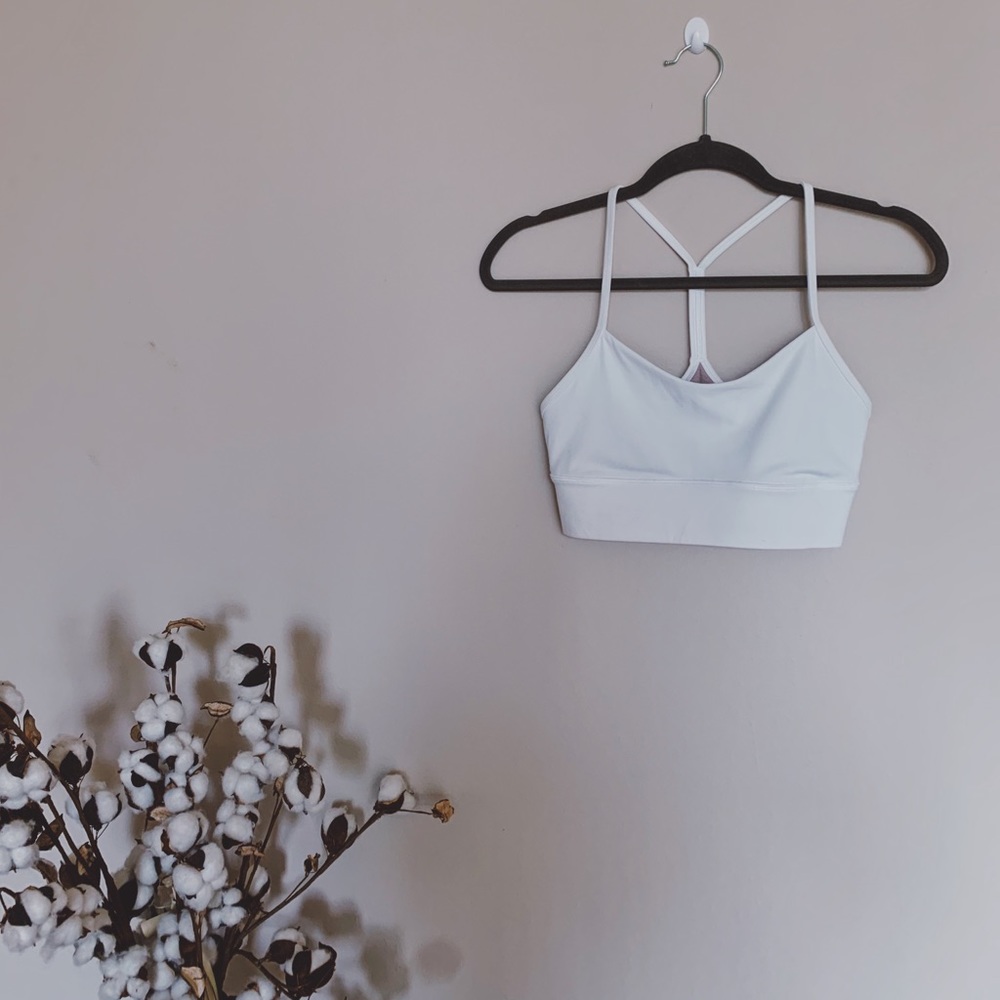 🤍 SOLD! Lululemon WHITE Flow Y Bra Nulu 🤍 - Picture 1 of 9